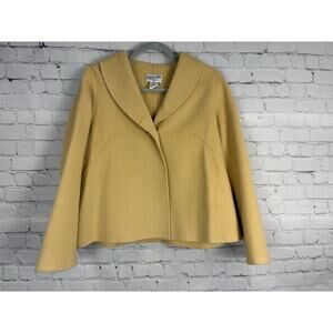 Pendleton Merino Wool Jacket Single Button Yellow Small Classic Wood Toggle
